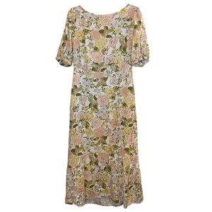 Who What Wear Women’s Prairie/Cottage core Floral Midi Dress sz M